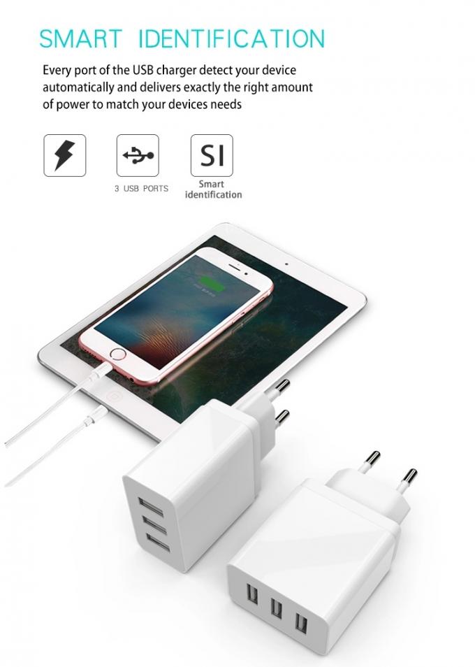 3.1A USB Wall charger Eurpean Adapter multi-port plug adapter 3USB  travel charger  wall charger for mobile 2