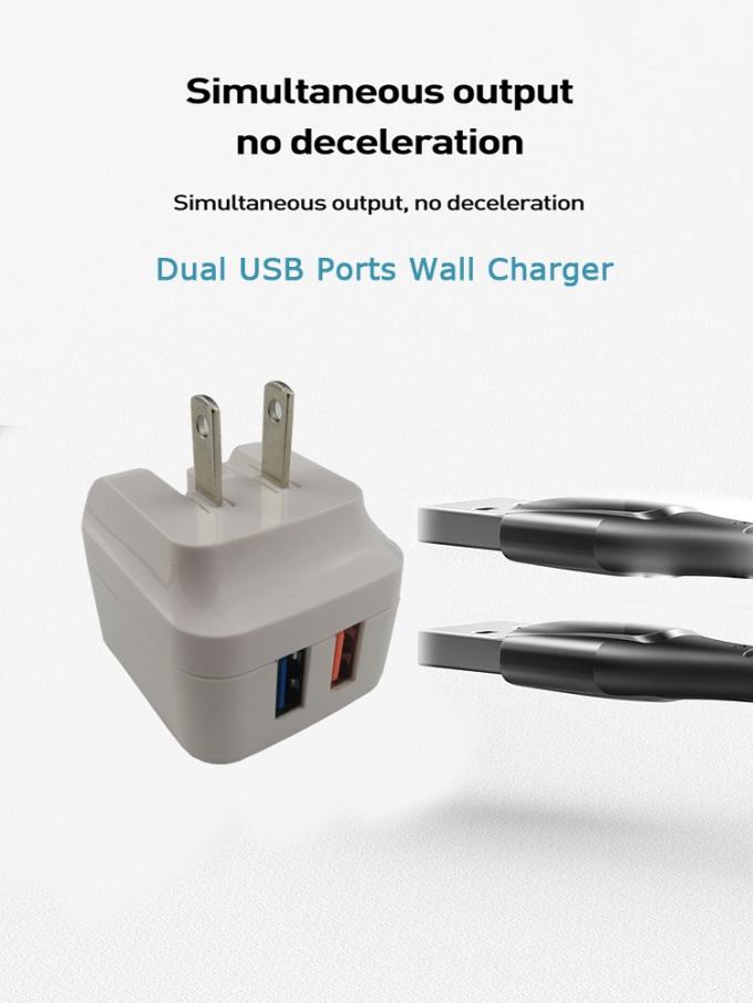 2 Port Fordable Wall Mount Charger Usb Wall Charger Universal Adapter Changable Plug Eu/Us/Aus/Uk 5v2.1a 0