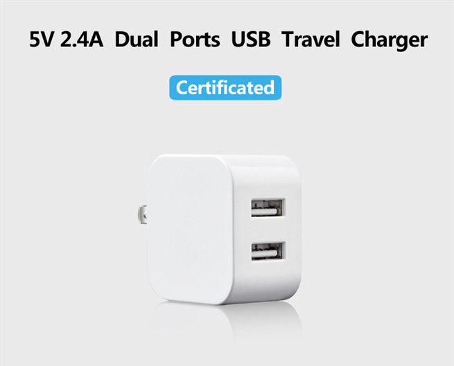 QC3.0 Fast Charging USB Wall Charger 18w Dual USB Charger Adapter 0