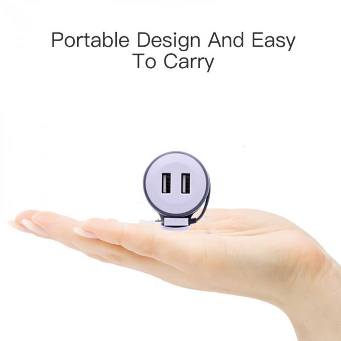 2 Port USB Wall Charger With Retractable Lighting Cable/ Micro USB/ Type C Cable  5V 2.1A Travel Charger Power Adapter 1