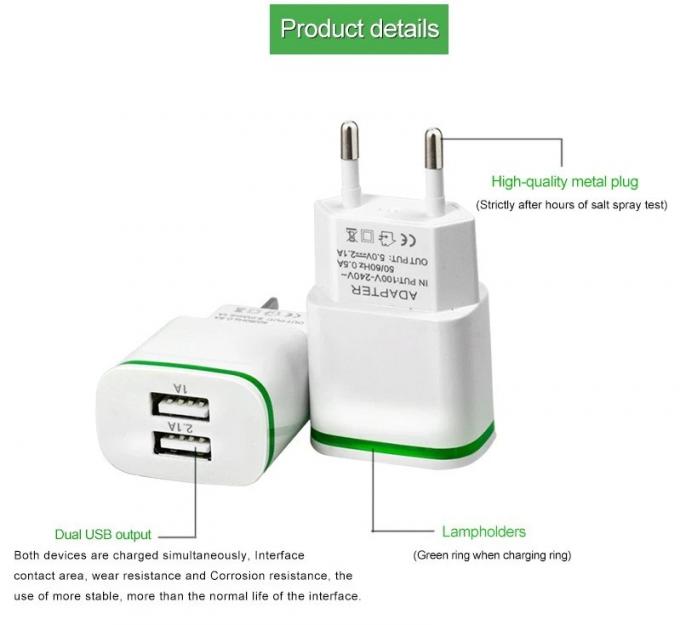 Usb 3.0 Quick Charge Dual Usb Wall Charger Power Adapter Fast Charging  With Led Light 10w Mobile Phone 5