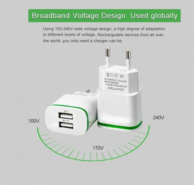 Usb 3.0 Quick Charge Dual Usb Wall Charger Power Adapter Fast Charging  With Led Light 10w Mobile Phone 7