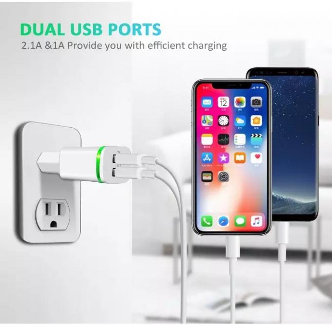 Usb 3.0 Quick Charge Dual Usb Wall Charger Power Adapter Fast Charging  With Led Light 10w Mobile Phone 8