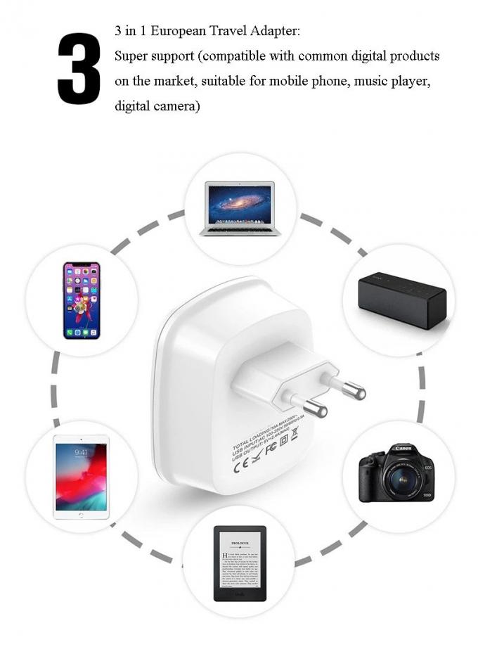 5V2.4A Quick Charge Adapter 12W USB Wall Charger 3 In 1 Travel Adapter 1