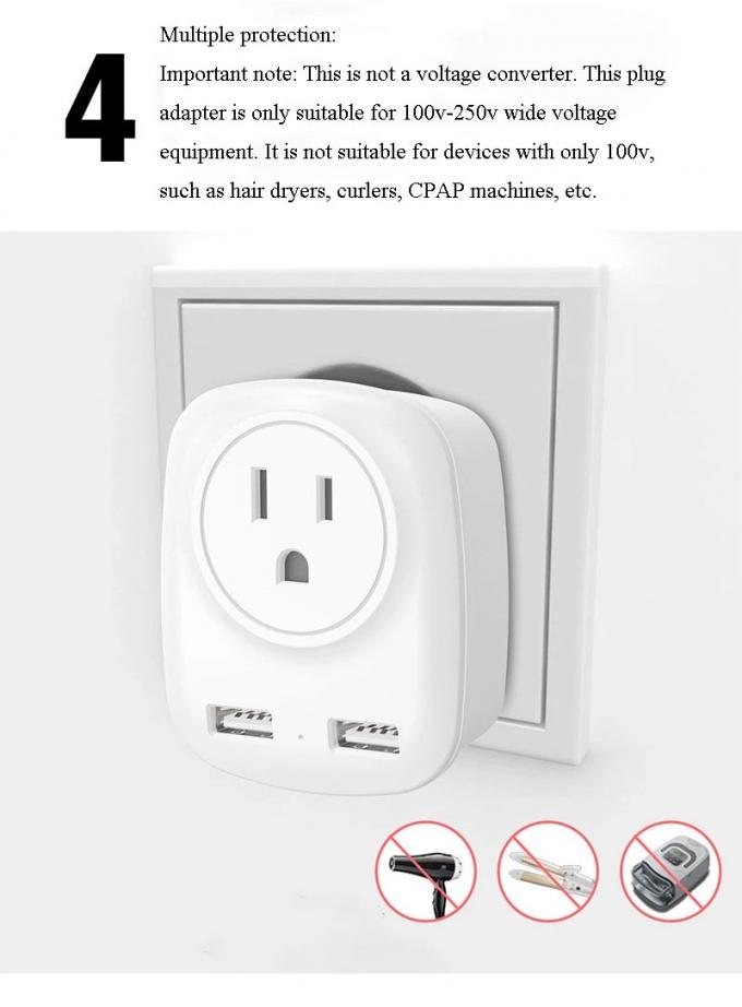 5V2.4A Quick Charge Adapter 12W USB Wall Charger 3 In 1 Travel Adapter 2