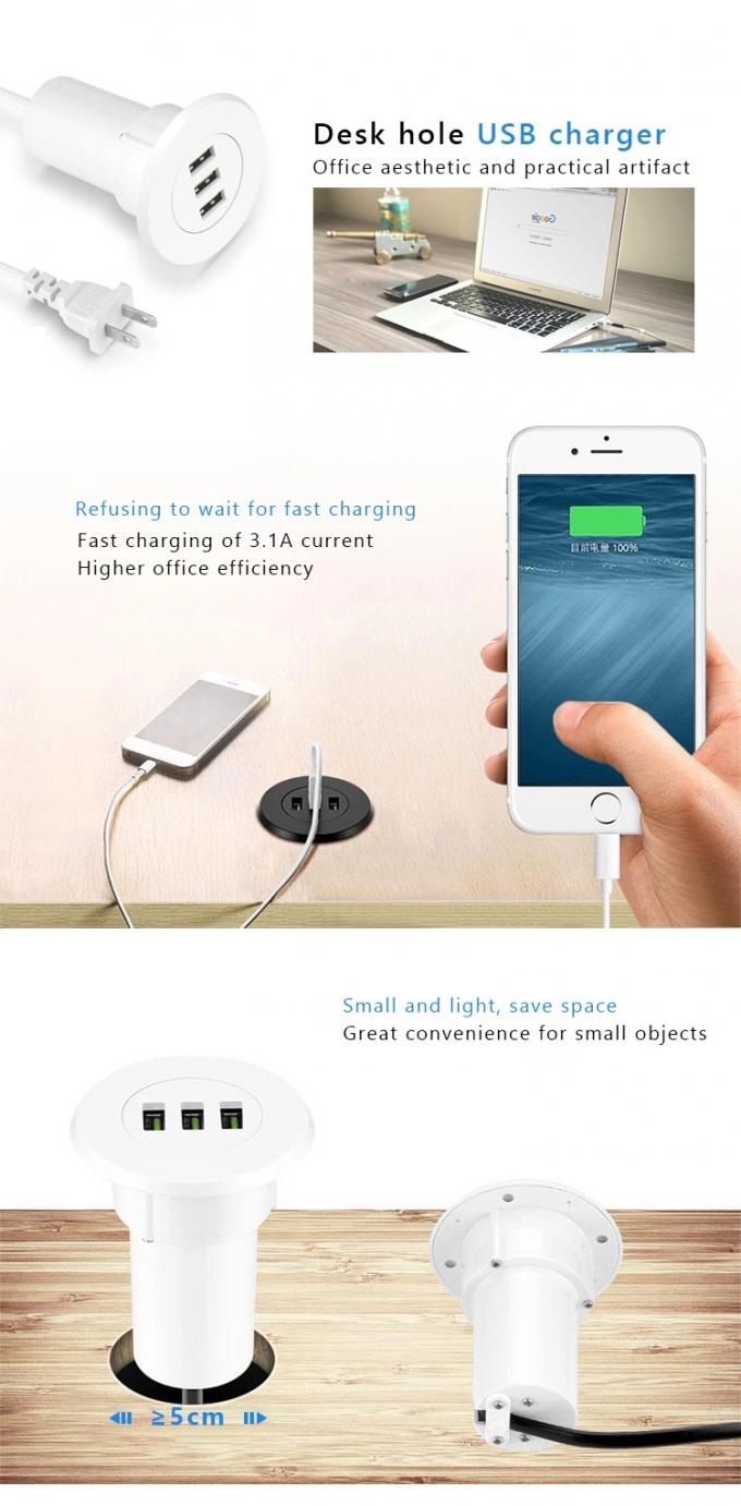 Office Desktop Usb Charger Station Hidden 3 Ports Fast Charging Ac Adapter Usb 3.0 Usb Wall Charger Adapter 2