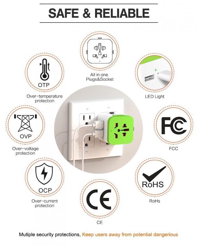 2 Port Foldable Fast Wall Charger Universal Adapter 5V2.4A USB Wall Mount Charger 0