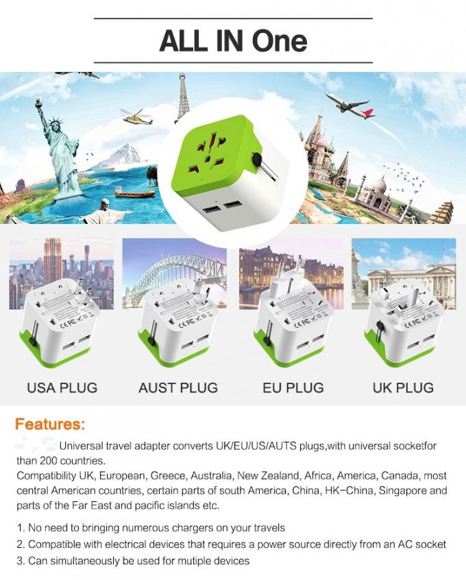 2 Port Foldable Fast Wall Charger Universal Adapter 5V2.4A USB Wall Mount Charger 1