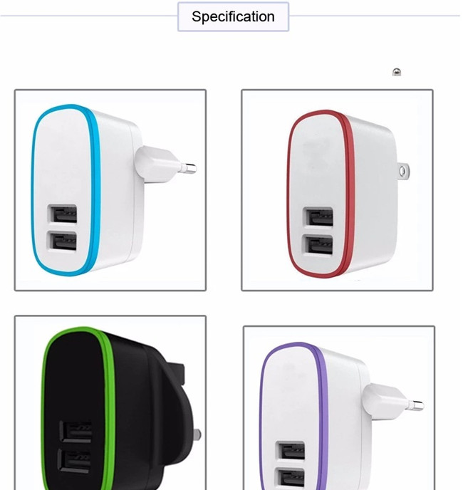 Dual USB Fast Charging Wall Adapter 2.1Amp USB Charger Power Adapter 2