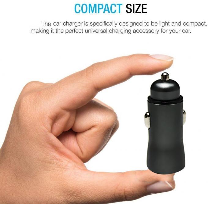 Metal Alloy Dual USB Car Phone Charger 5V 2.4A 17.5w High Speed USB Car Charger 1