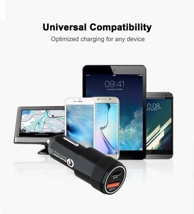 30w Dual USB Fast Car Phone Charger , PD3.0 USB Type C Car Charger For Iphone 3