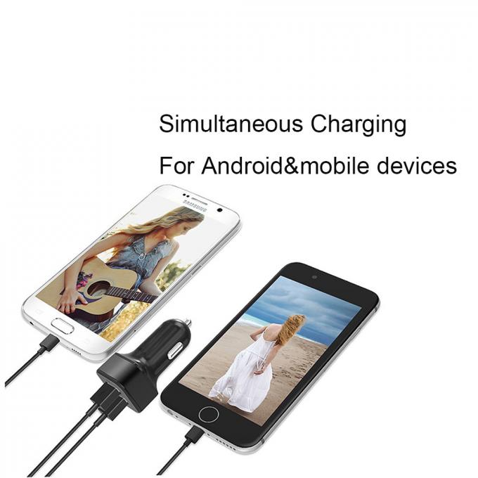 Dual Port USB Car Charger 5V 2.4A Aluminum Alloy Fast Charging Phone Charger 1