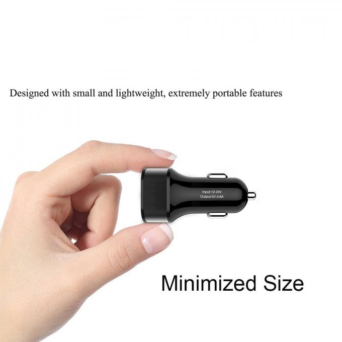 Dual Port USB Car Charger 5V 2.4A Aluminum Alloy Fast Charging Phone Charger 4
