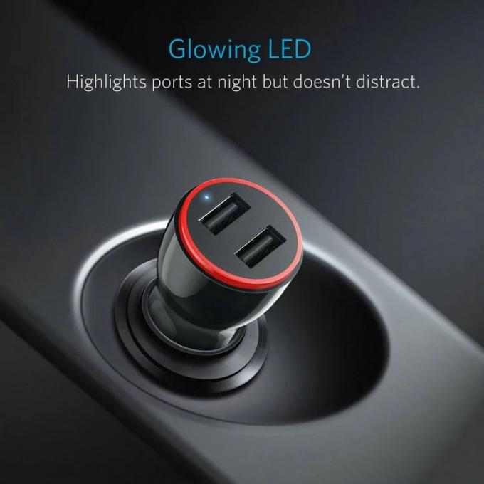 Glowing LED 4.8A Fast Car Phone Charger USB Mini Car Charger Lighter 3