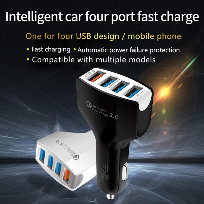 QC 3.0 Fast Car Phone Charger , 30W Multi USB Port Car Charger 3