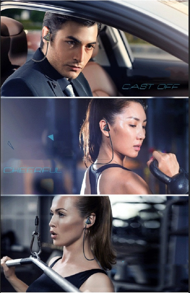 Sweatproof Bluetooth Earhook Headphones , 12hours Wireless Sports Earphones 2