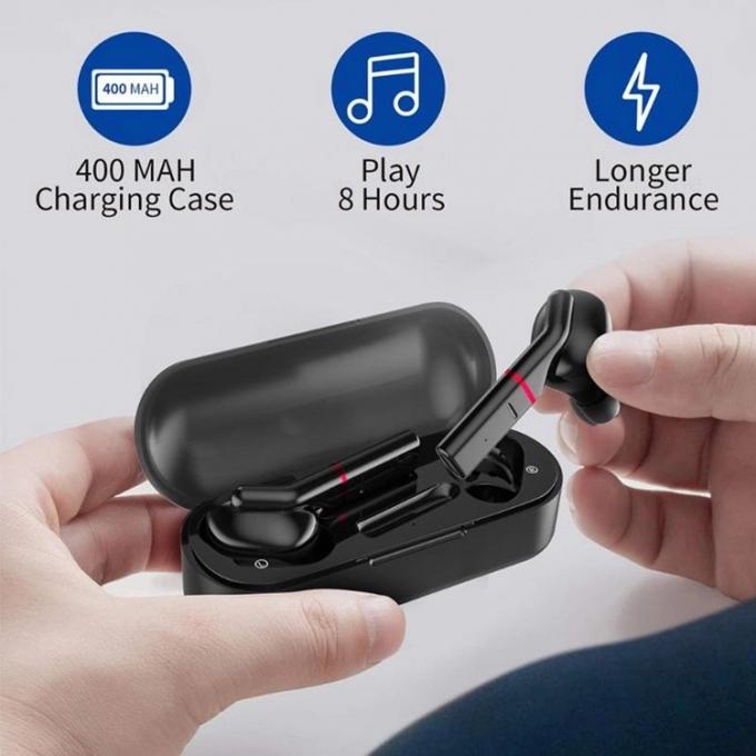 8hours In Ear TWS Bluetooth Earbuds 400mAh Portable Wireless Earbuds With Charging Box 0