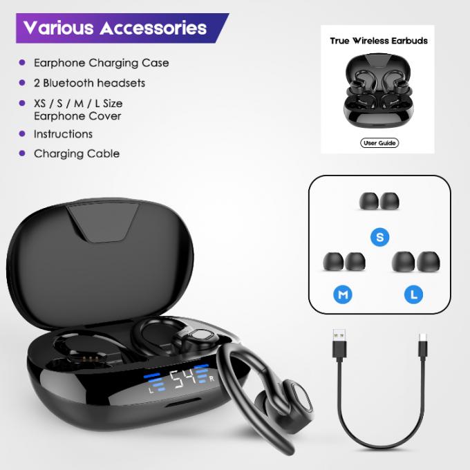 2600mAh TWS Bluetooth Earbuds 600hours Wireless Charging Case With Digital LED Display 0