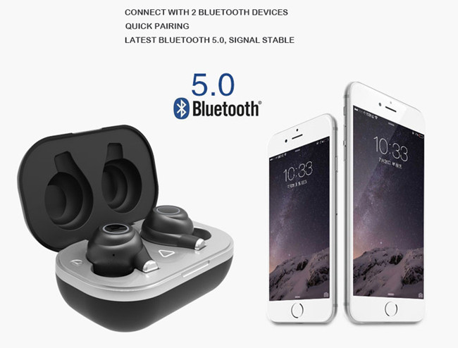 Hands Free Hifi Wireless Bluetooth Headphones With 2600mah Charging Box Sport Headset 2