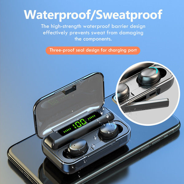 2200mAh TWS Bluetooth Earbuds 5.0 IPX7 Waterproof Mini Bluetooth Headsets 1