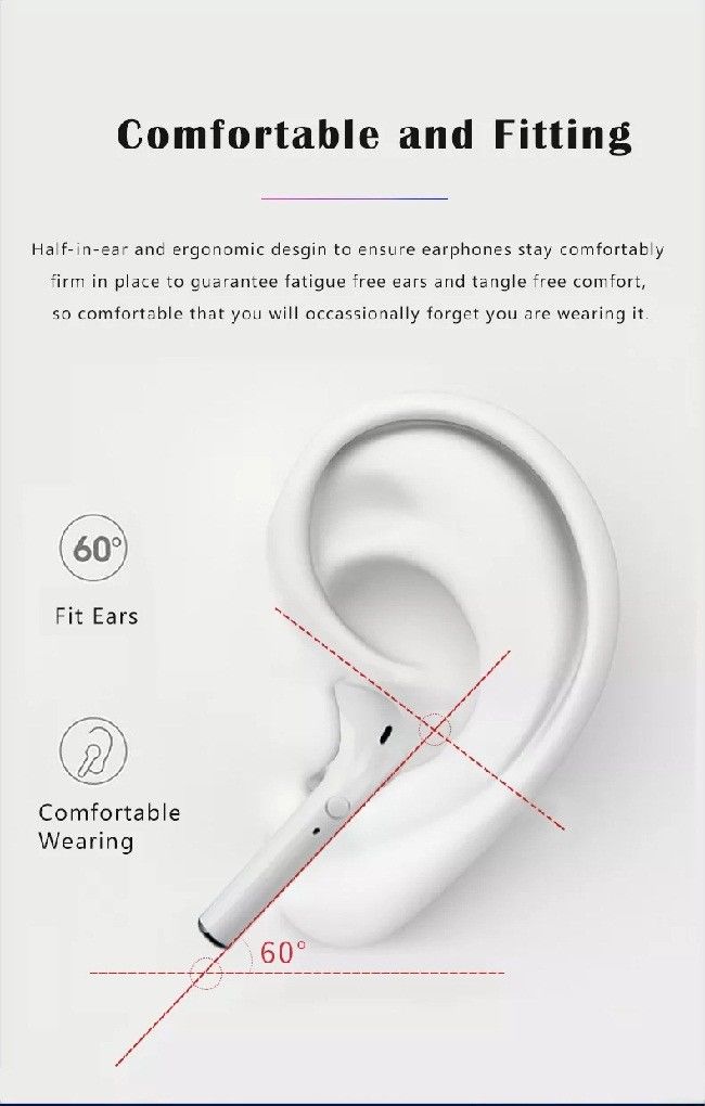TWS Airpods Wireless Earbuds Portable 5.0 Bluetooth Headset 2500mAh For Smartphone 6