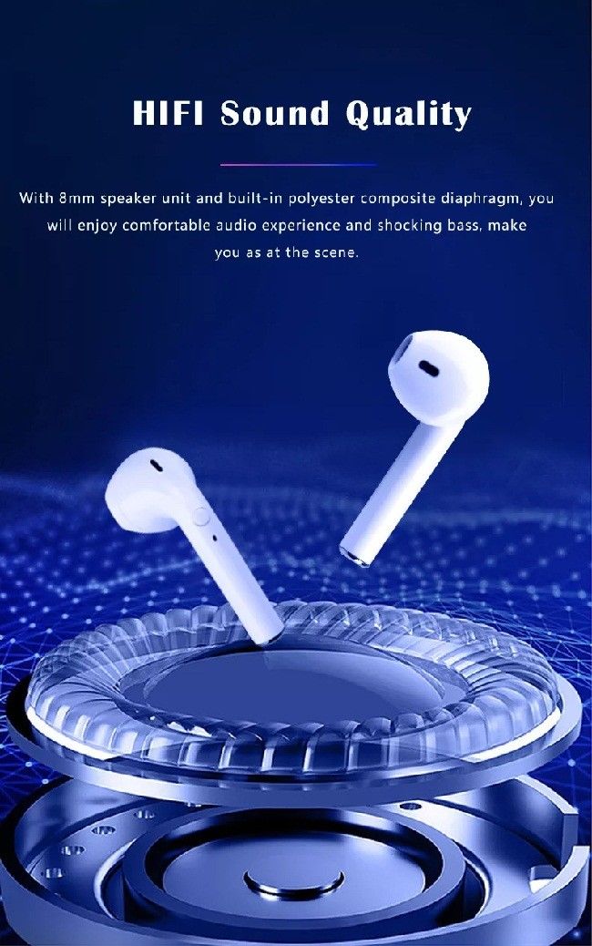 TWS Airpods Wireless Earbuds Portable 5.0 Bluetooth Headset 2500mAh For Smartphone 2