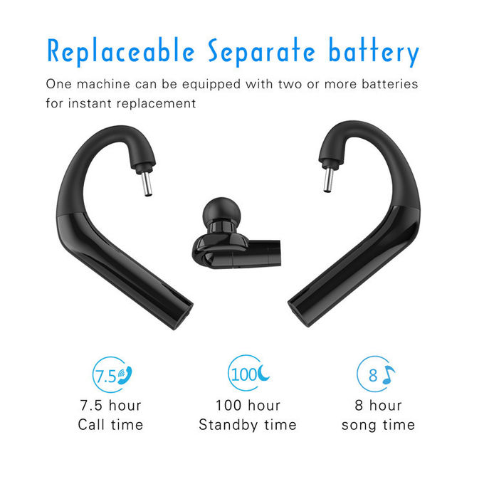 Single Earhook Earbuds Hands Free Hang Up Bluetooth 5.0 Earphones 360 Rotation 2