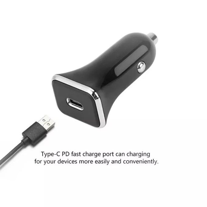 18W USB C Cell Phone Car Adapter Adapter Slim Size Compact 1