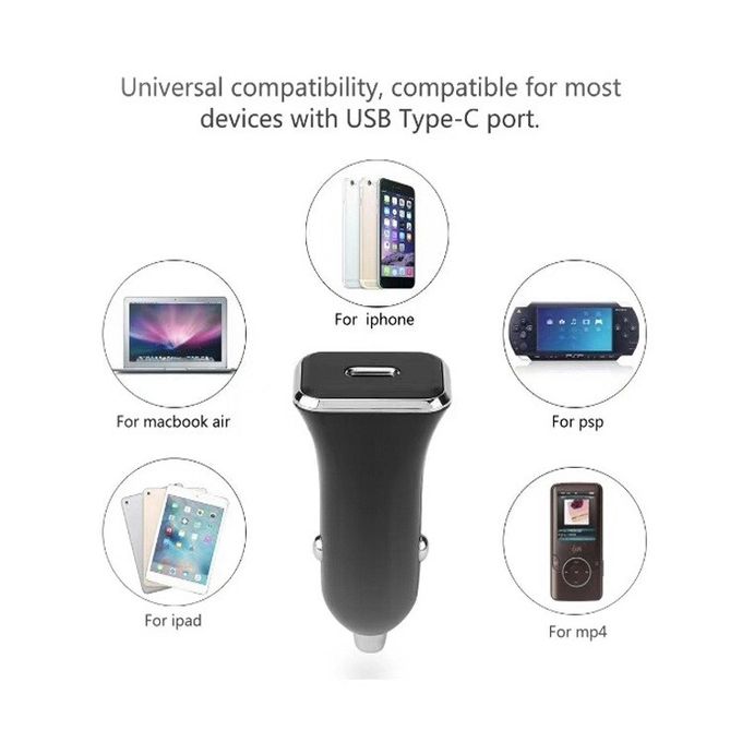 18W USB C Cell Phone Car Adapter Adapter Slim Size Compact 2