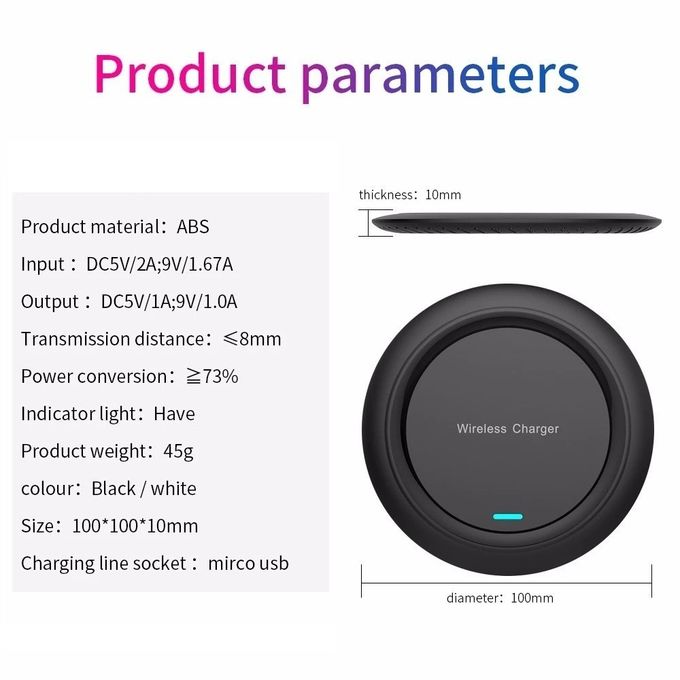 Lighting Qi Wireless Charging Station 5mm Portable Charger Cell Phone Charging Pad 5