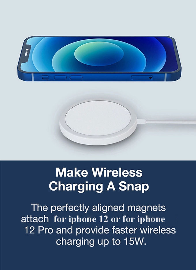 15w USB Type C Wireless Charger , Fast Charging Wireless Charger For Phone 12 Series 0