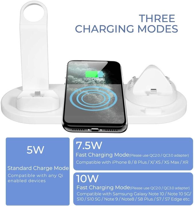 OEM Foldable 4 In 1 Wireless Charging Stand , FCC Wireless Charging Phone Holder 3
