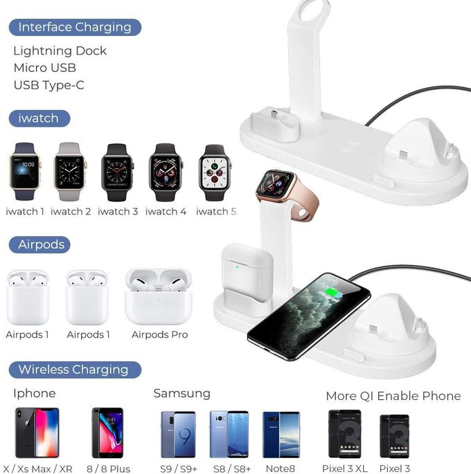 OEM Foldable 4 In 1 Wireless Charging Stand , FCC Wireless Charging Phone Holder 1