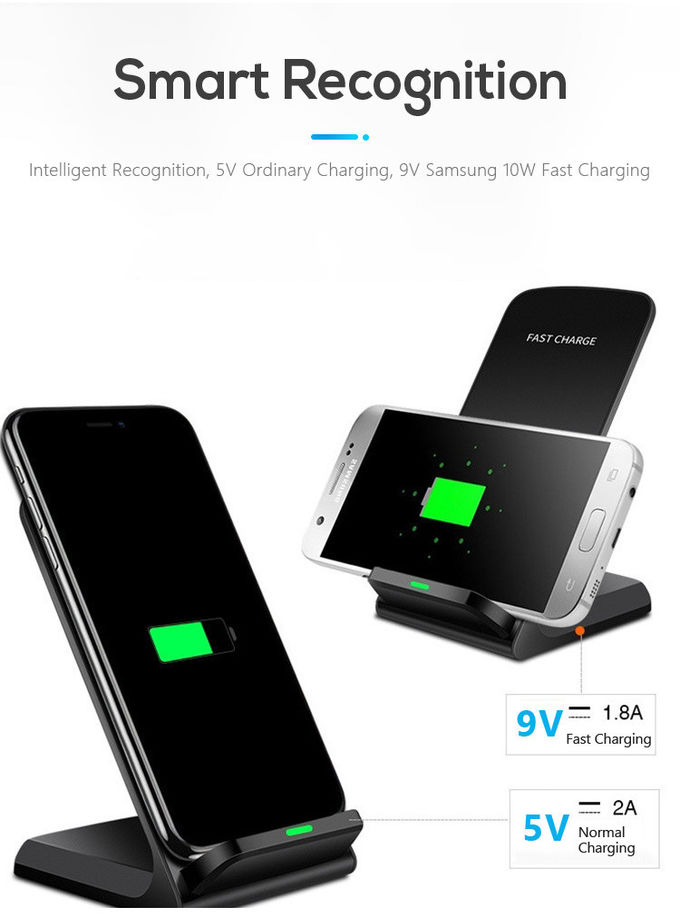 7.5W Vertical QI Wireless Charging Station Fast Charging Wireless Charging Stand 2