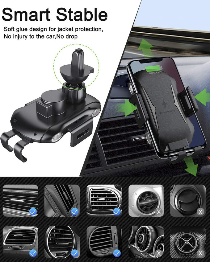 Induction Wireless Charging Station 10w 7.5w 5w Car Mount Phone Holder with Automatic Arms 1
