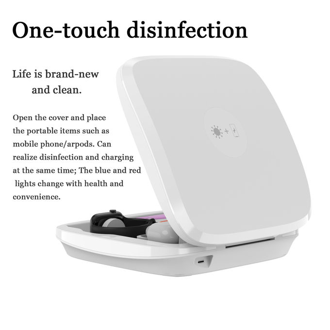 Sterilizer Wireless Charger Esterilizador Anti Virus UVC Disinfection Box 10W 1