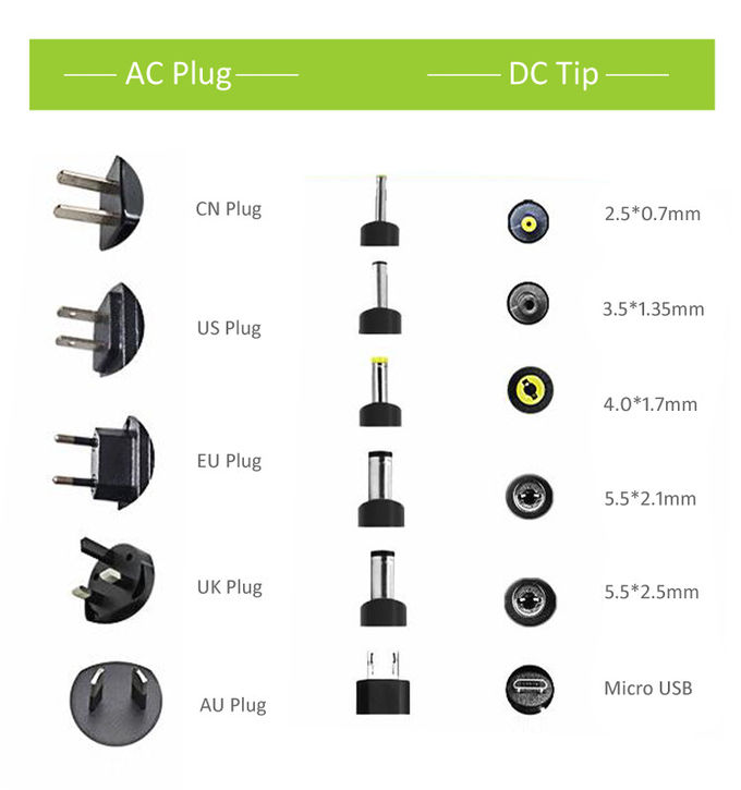 6W AC Switching Adapter 12V 0.5A Universal Power Supply Adapter 0