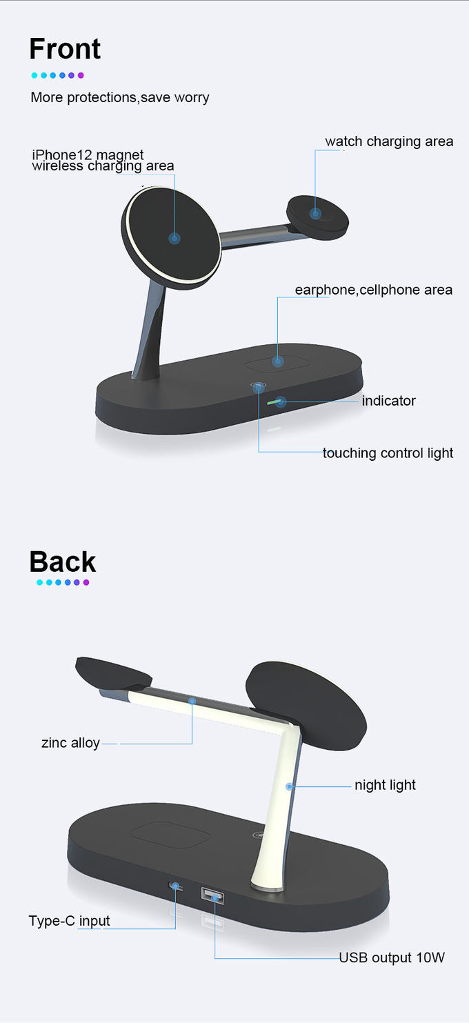 Magnetic 5 In 1 15W Qi Wireless Charging Stand 4