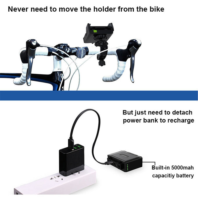 Rechargeable 5200mAH Detachable Bike Mount Phone Holder 1