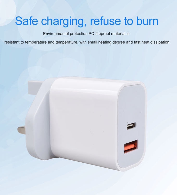 UK Quick Charge 3.0 USB A USB C 20W PD Wall Charger 6