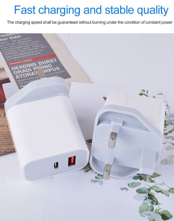 UK Quick Charge 3.0 USB A USB C 20W PD Wall Charger 3