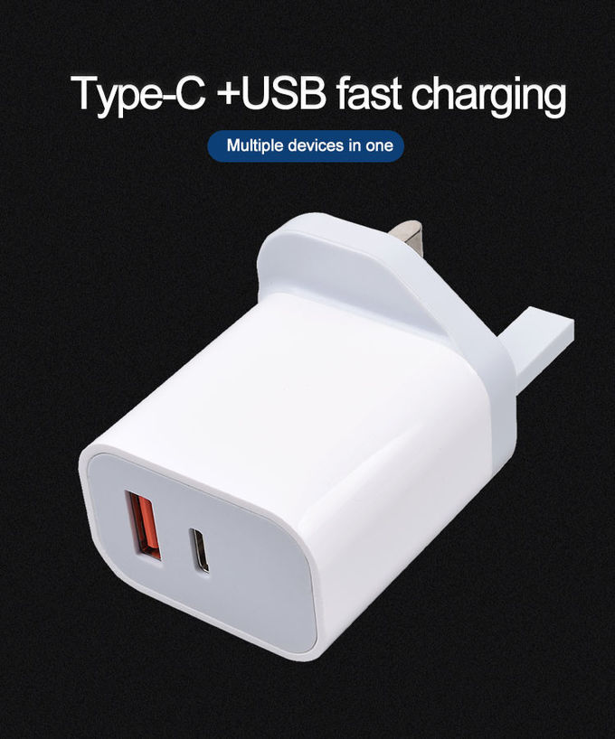 UK Quick Charge 3.0 USB A USB C 20W PD Wall Charger 1