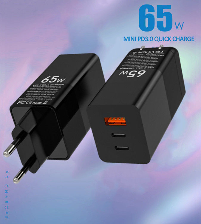 Fast Charging 3 Port 65W Type C PD 3.0 Wall Charger 6